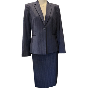 ALEX MARIE Navy Pinstripe Blazer and Skirt Set